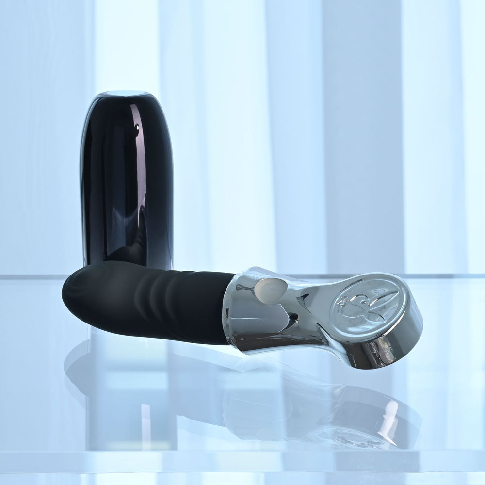 Playboy Pleasure BON VOYAGE - Black/Chrome 18.7 cm Tapping Vibrator