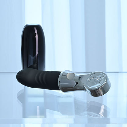 Playboy Pleasure BON VOYAGE - Black/Chrome 18.7 cm Tapping Vibrator
