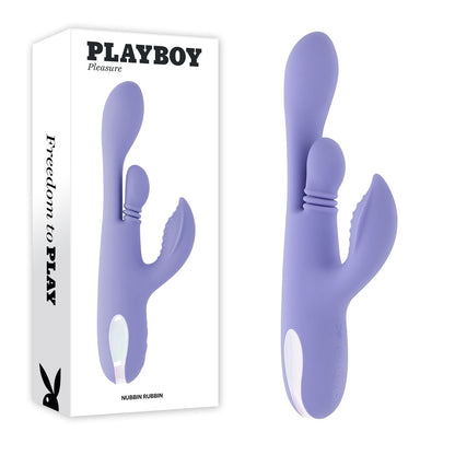Purple silicone product with 'Playboy' branding on a white background