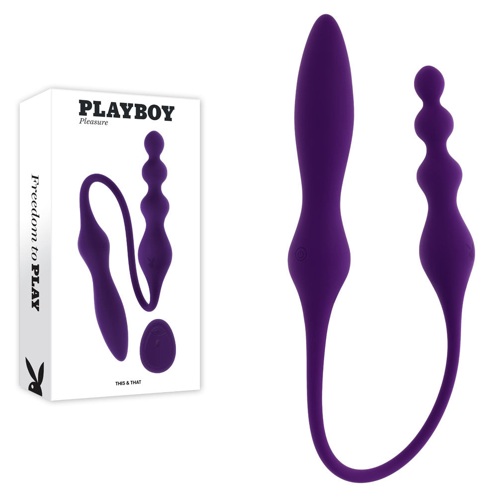Purple silicone product with 'Playboy' branding on a white background