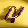 Purple silicone product on a yellow background