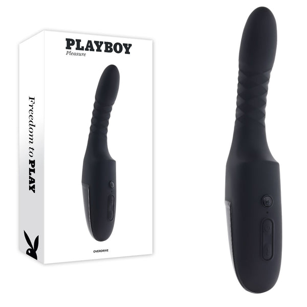 Playboy Pleasure OVERDRIVE - Black 28.2 cm USB Rechargeable Thrusting Vibrator