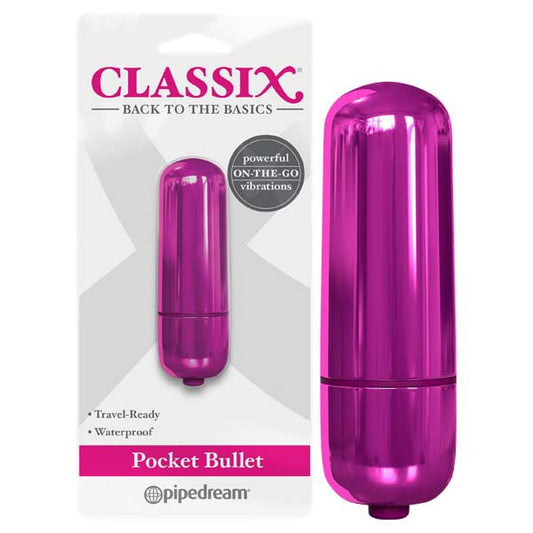 Classix Pocket Bullet. Close-up of the pink bullet on a white background.
