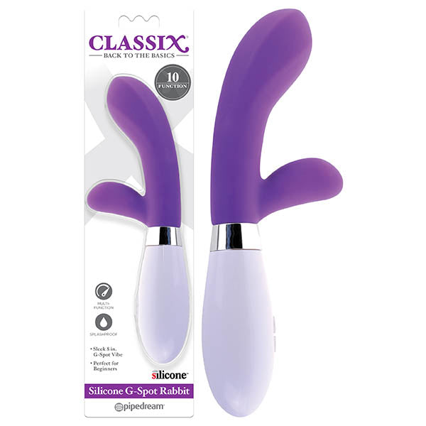 Classix Silicone G-Spot Rabbit - Purple 20.3 cm (8'') Rabbit Vibrator - Image 1