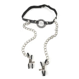 Fetish Fantasy Series O-ring Gag with Nipple Clamps - Body Restraints - Image 3