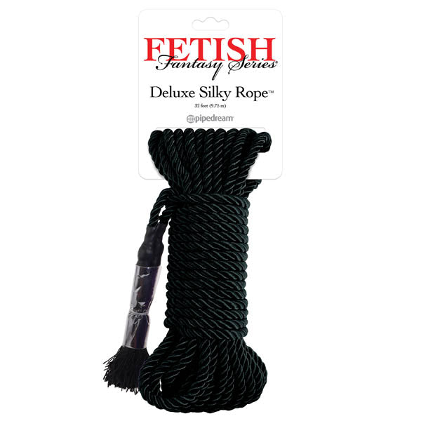 Fetish Fantasy Series Deluxe Silky Rope - Black Bondage Rope - 9.75 m Length - Image 1