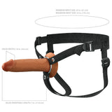 FX Elite 7'' Silicone Hollow Strap-On - Tan - Tan 17.8 cm Hollow Strap-On - Image 4