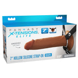 FX Elite 7'' Silicone Hollow Strap-On - Tan - Tan 17.8 cm Hollow Strap-On - Image 1