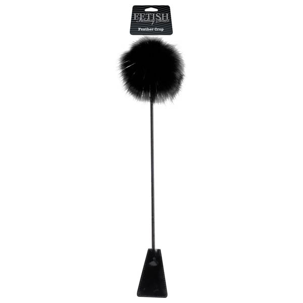 Fetish Fantasy Series Limited Edition Feather Crop - Black Feather Crop - Image 1