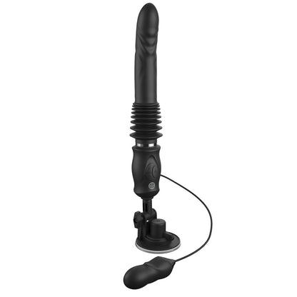 Black automotive antenna with a suction cup on a white background