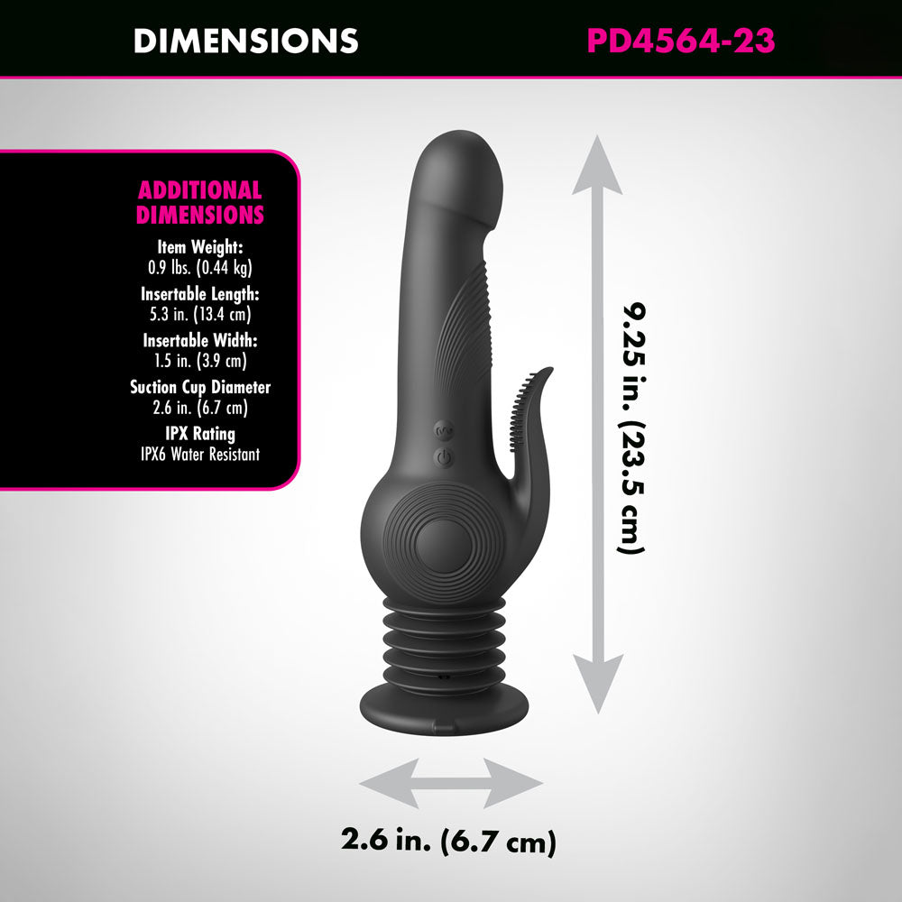 Fetish Fantasy Series Pogo Thruster - Black Gyrating Rabbit Vibrator
