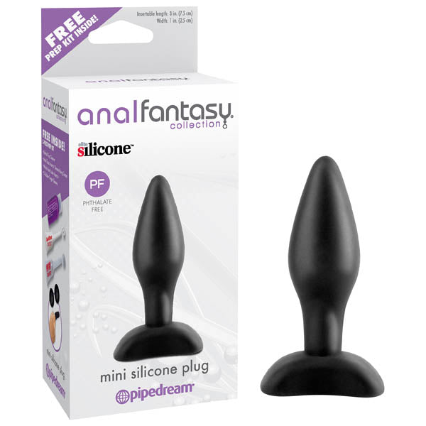 Anal Fantasy Collection Mini Silicone Plug - Black 7.5 cm (3'') Butt Plug - Image 1