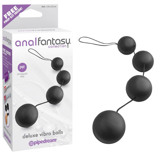 Anal Fantasy Collection Deluxe Vibro Balls - Black Anal Duo Balls - Image 1