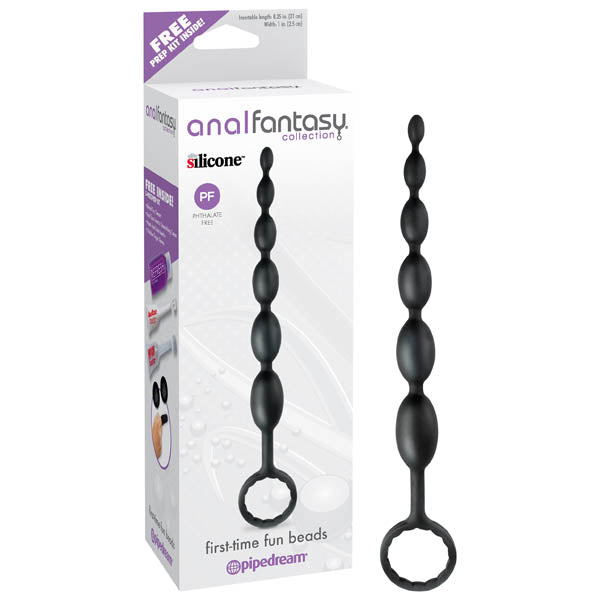 Anal Fantasy Collection First-Time Fun Beads - Black 21 cm (8.25'') Anal Beads - Image 1