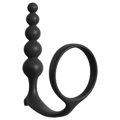 Anal Fantasy Collection Ass-Gasm Cockring Anal Beads - Black Cock Ring