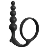 Anal Fantasy Collection Ass-Gasm Cockring Anal Beads - Black Cock Ring with Anal Plug - Image 5