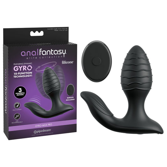 Anal Fantasy Elite Gyro-Milk Pro - Black Gyrating Butt Plug
