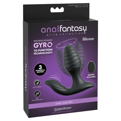 Anal Fantasy Elite Gyro-Milk Pro - Black Gyrating Butt Plug