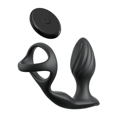 Anal Fantasy Elite Ass-Gasm Gyro-Milk Pro - Black Gyrating Butt Plug