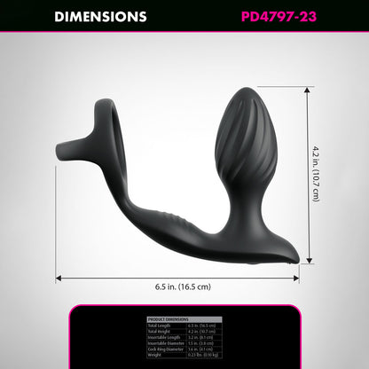 Anal Fantasy Elite Ass-Gasm Gyro-Milk Pro - Black Gyrating Butt Plug