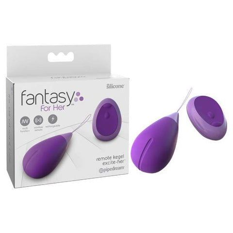 Fantasy For Her Remote Kegel Excite-Her - Purple USB Rechargeable Vibrating Kegel Trainer with Wireless Remote - Image 1