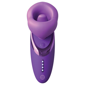 Fantasy For Her Pleasure Sucker - Purple USB Rechargeable Sucking, Licking & Vibrating Stimulator
