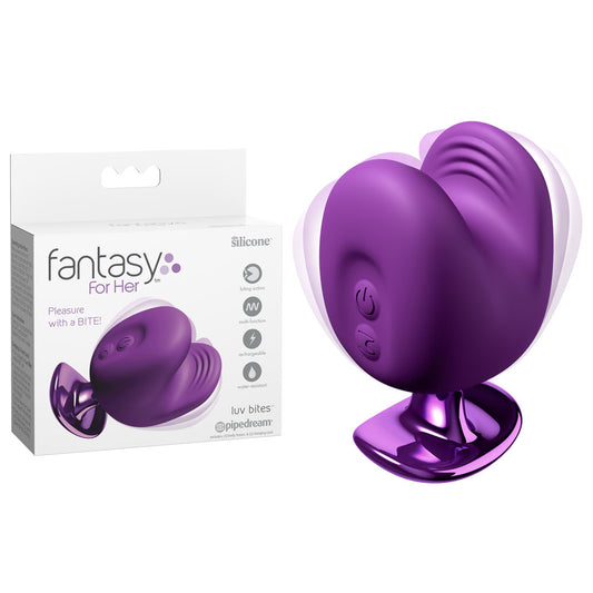 Fantasy For Her Luv Bites - Purple USB Rechargeable Vibrating & Biting Stimulator