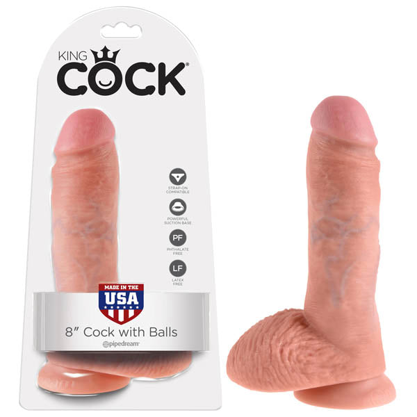 King Cock 8'' Cock With Balls - Flesh 20.3 cm (8'') Dong - Image 1