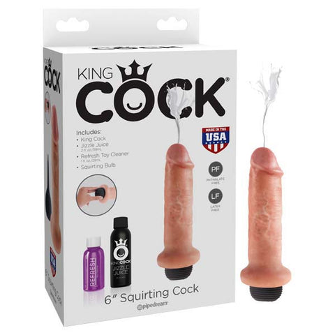King Cock 6'' Squirting Cock - Flesh 15.2 cm Squirting Dong - Image 1