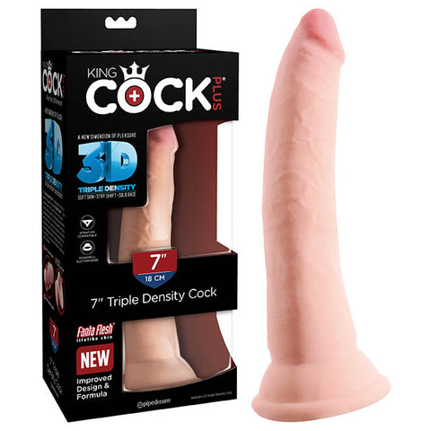 King Cock Plus 7'' Triple Density Cock - Flesh 17.8 cm Dong - Image 1