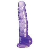 King Cock Clear 8'' Cock with Balls - Purple - Purple 20.3 cm Dong - Image 2