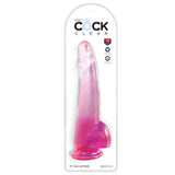 King Cock Clear 10'' Cock with Balls - Pink - Pink 25 cm Dong - Image 3