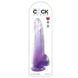 King Cock Clear 10'' Cock with Balls - Purple - Purple 25 cm Dong - Image 3