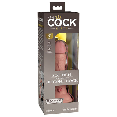 King Cock Elite 6'' Dual Density Cock - Flesh - Flesh 15.2 cm Dong - Image 1