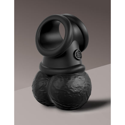 King Cock Elite The Crown Jewels Vibrating Silicone Balls - Black