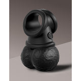 King Cock Elite The Crown Jewels Vibrating Silicone Balls - Black USB Rechargeable Vibrating Cock Ring - Image 5