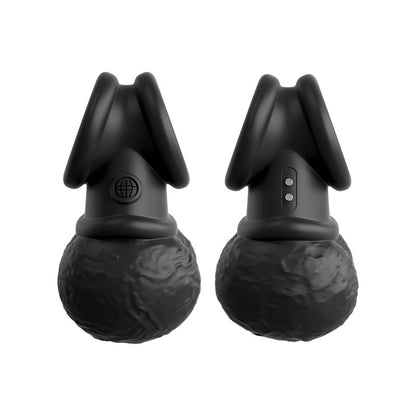 King Cock Elite The Crown Jewels Vibrating Silicone Balls - Black