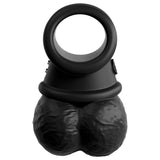 King Cock Elite The Crown Jewels Vibrating Silicone Balls - Black USB Rechargeable Vibrating Cock Ring - Image 7