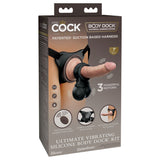 King Cock Elite Ultimate Vibrating Silicone Body Dock Kit - Body Dock Strap-On Harness with 17.8 cm Vibrating Dong & Vibrating Balls - Image 1