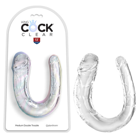King Cock Clear Medium Double Trouble - Clear Medium Double Penetration Dong - Image 1