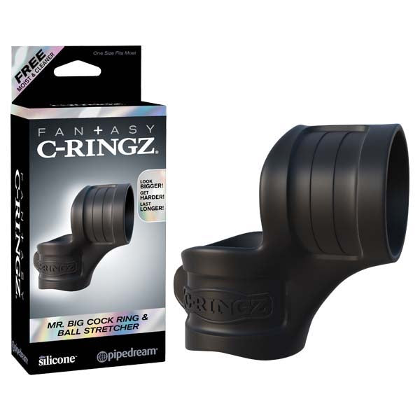 Fantasy C-ringz Mr Big Cock Ring And Ball Stretcher - Black Cock & Ball Rings - Image 1