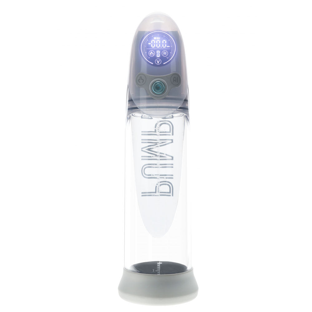 PUMPED Aqua-Pro Auto Pump - Grey/Clear USB Rechargeable AI-Enabled Submersible Auto Penis Pump