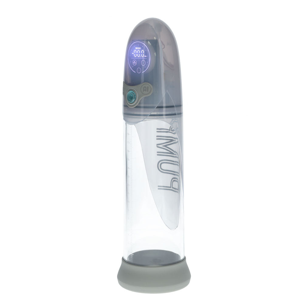 PUMPED Aqua-Pro Auto Pump - Grey/Clear USB Rechargeable AI-Enabled Submersible Auto Penis Pump