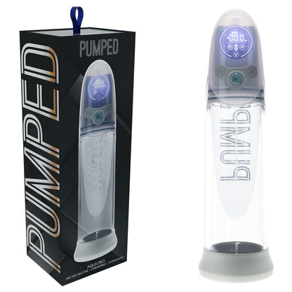 PUMPED Aqua-Pro Auto Pump - Grey/Clear USB Rechargeable AI-Enabled Submersible Auto Penis Pump