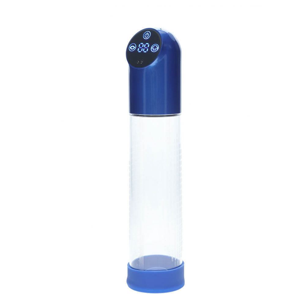 PUMPED Automatic Waterproof Pump - Metal Blue/Clear Automatic Penis