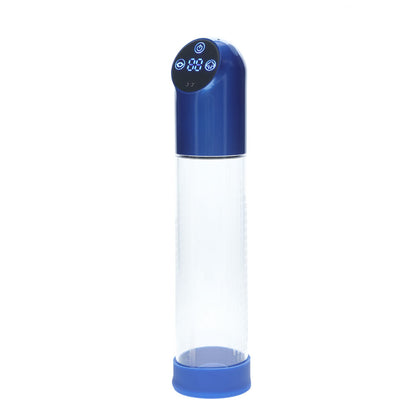 PUMPED Automatic Waterproof Pump - Metal Blue/Clear Automatic Penis