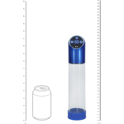 PUMPED Automatic Waterproof Pump - Metal Blue/Clear Automatic Penis