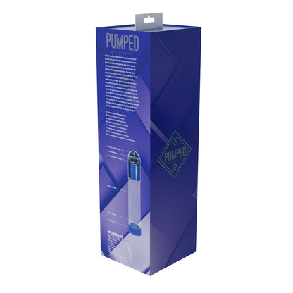 PUMPED Automatic Waterproof Pump - Metal Blue/Clear Automatic Penis