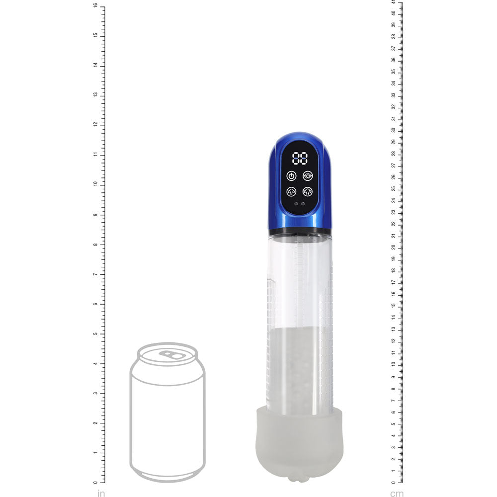PUMPED Engage Automatic Penis Pump - Blue - Metallic Blue Auto Penis