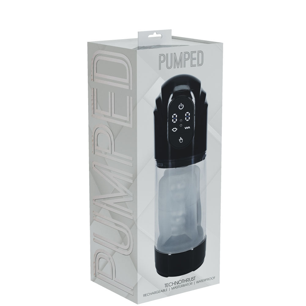 PUMPED TechnoThrust Auto Masturbator - Black/Clear Auto Maturbator